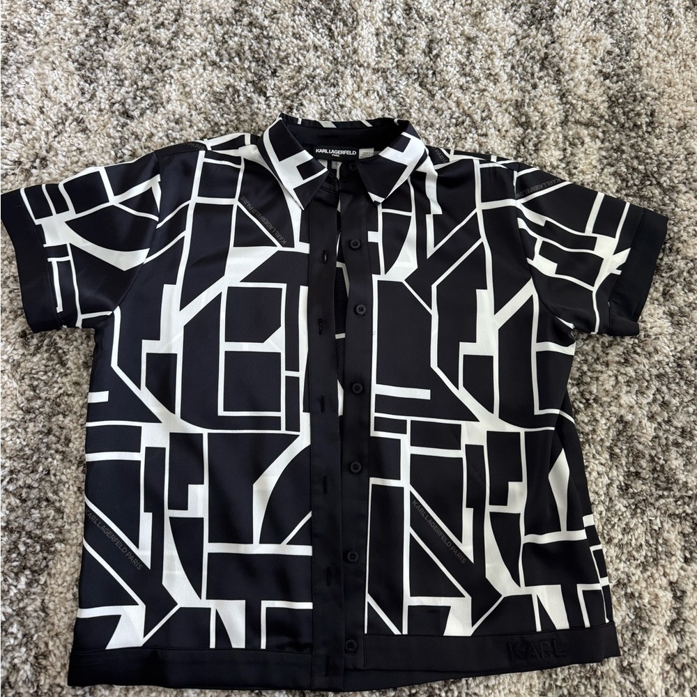 Karl Lagerfeld Monochrome Graphic Shirt New Without Tag